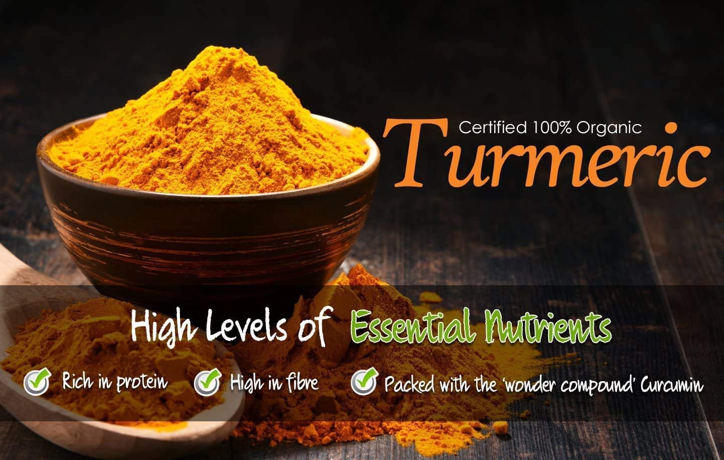 Organic Turmeric Powder with Black Pepper (500g) - High Absorption, Natural Source of Curcumin