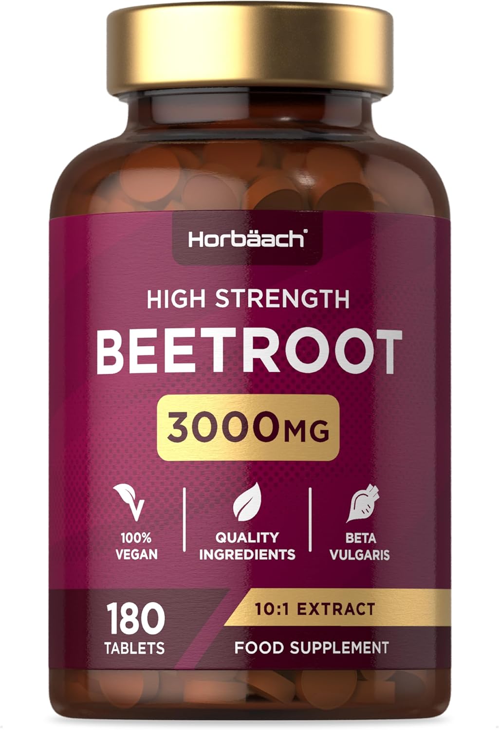 Beetroot Tablets 3000mg | High Strength BP and Digestion Support | 180 Vegan Tablets |
